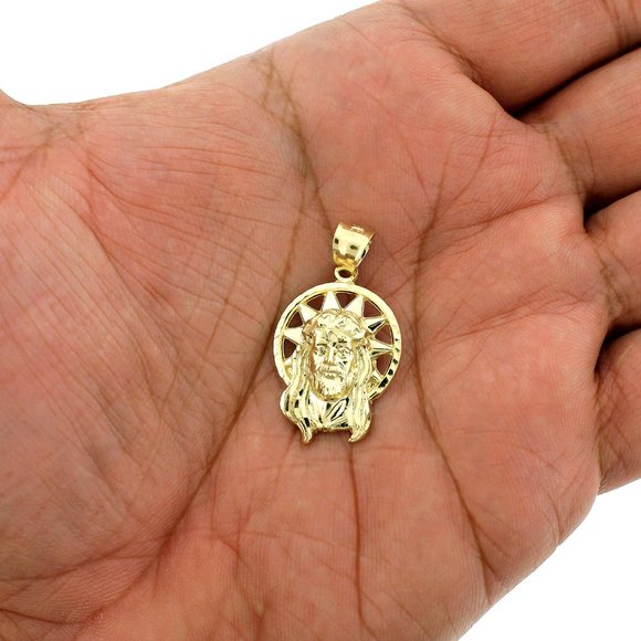 10K Real Gold Rope Chain and Jesus Face Head Pendant Set - Picture 3 of 11